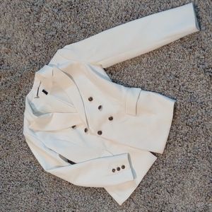 White House Black Market cream colored full length Blazer with pockets